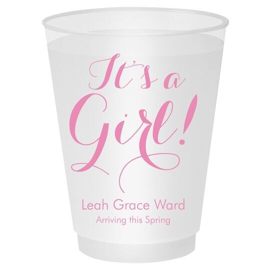 Elegant It's A Girl Shatterproof Cups